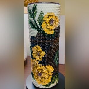 Floral and Antique Camera Rhinestone Tumbler